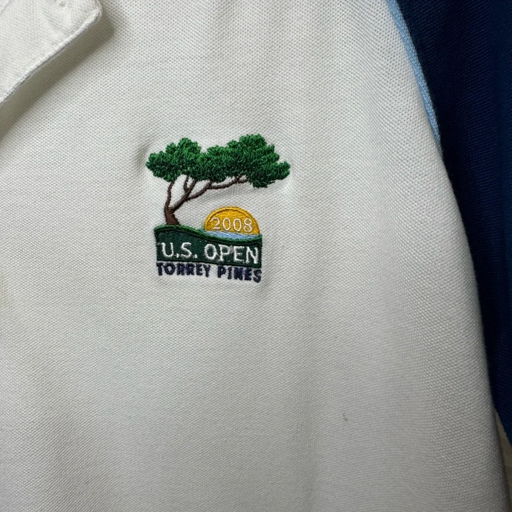 ⛳️ USGA Marshal Blue and White Polo Shirt US Open 2008 Torrey Pines Golf Logo - Picture 4 of 6
